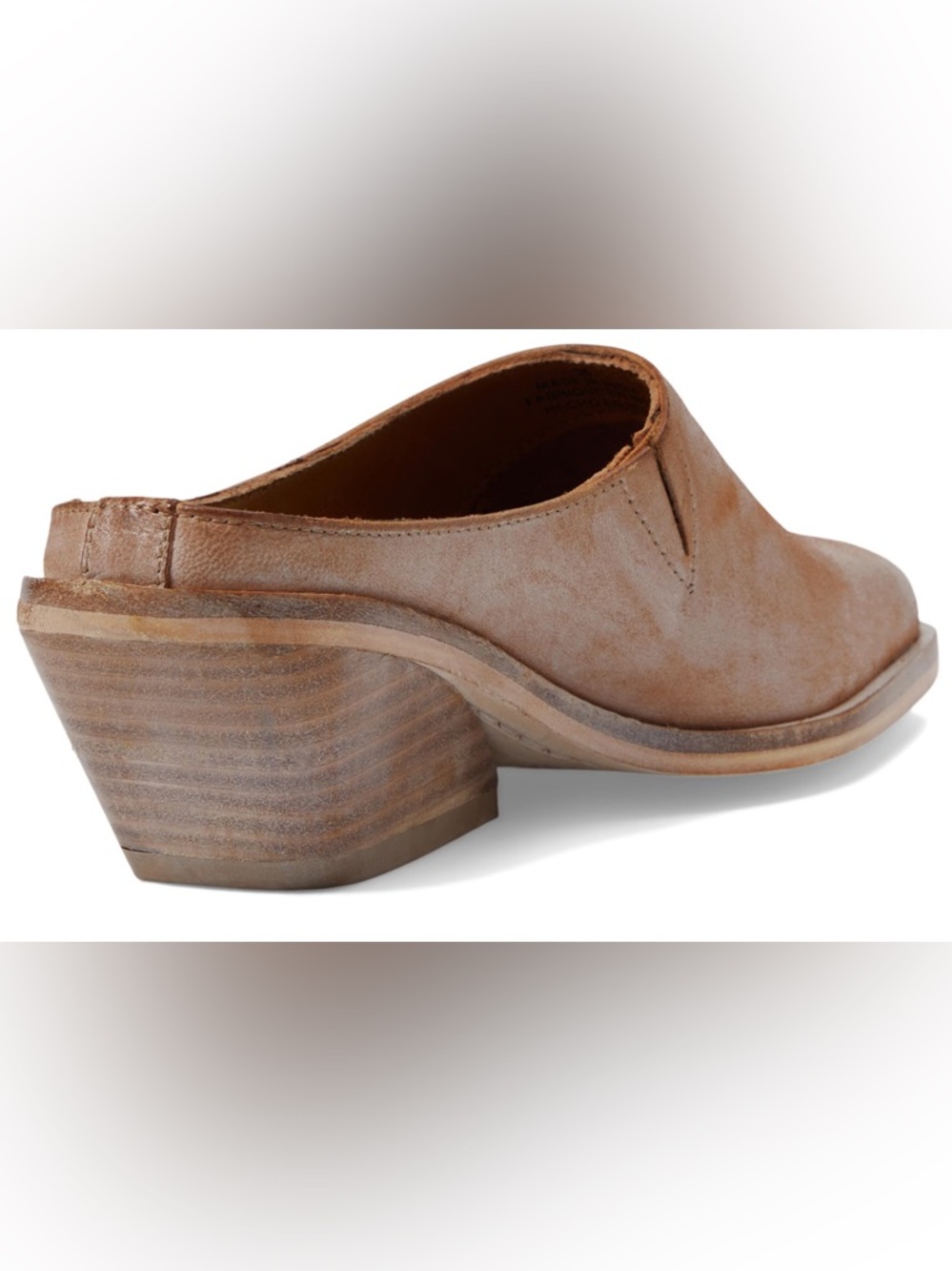 Free People Tan Leather Wedge Mule Clogs Slip On 7.5M NWT 37.5 EU - Picture 2 of 11